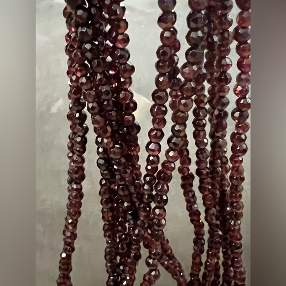 Sterling 8 strand garnet necklace - Picture 4 of 5